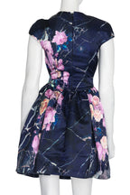 MSGM - A MARBLE AND ROSE PRINT DRESS, PRE-FALL 2014