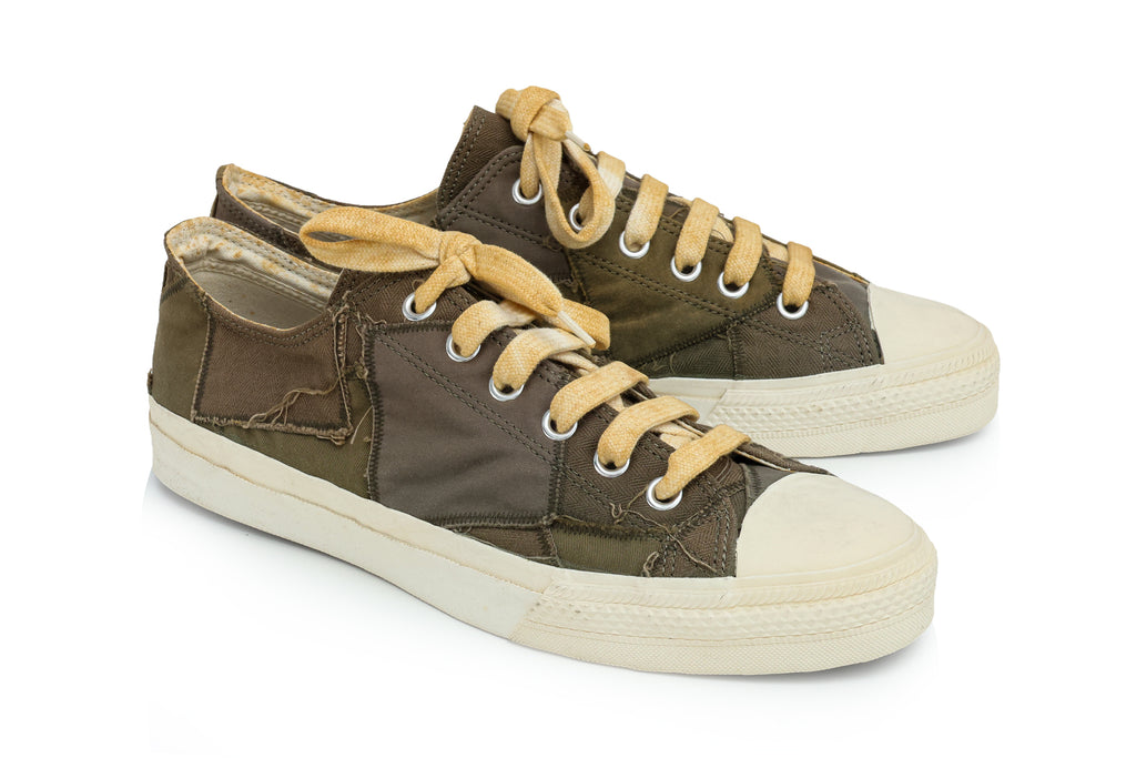 JUNYA WATANABE COMME DES GARÇONS MAN - A PAIR OF OLIVE CANVAS TRAINERS