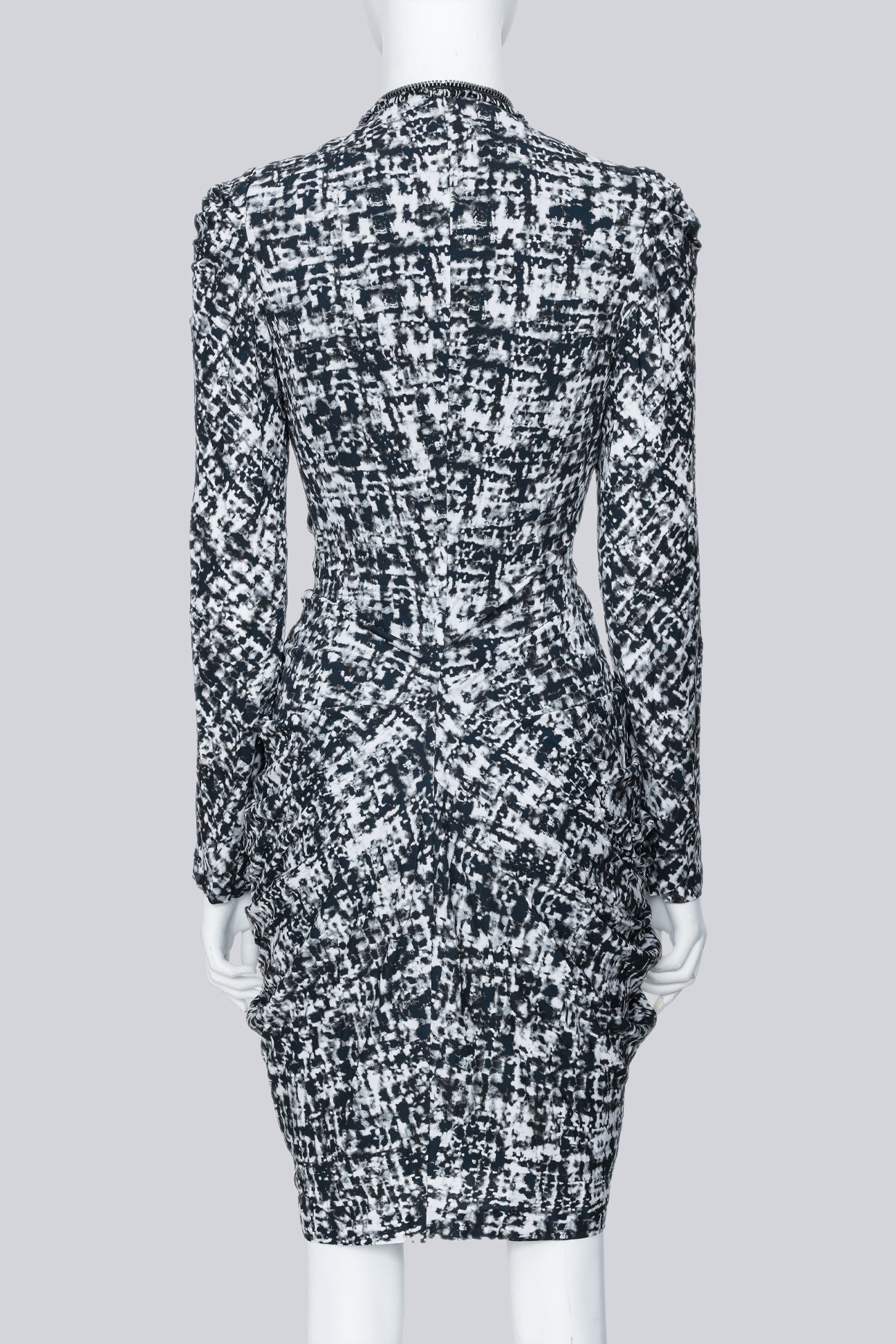 ALEXANDER MCQUEEN - A F/W 2011 ABSTRACT PRINTED ZIP UP DRESS