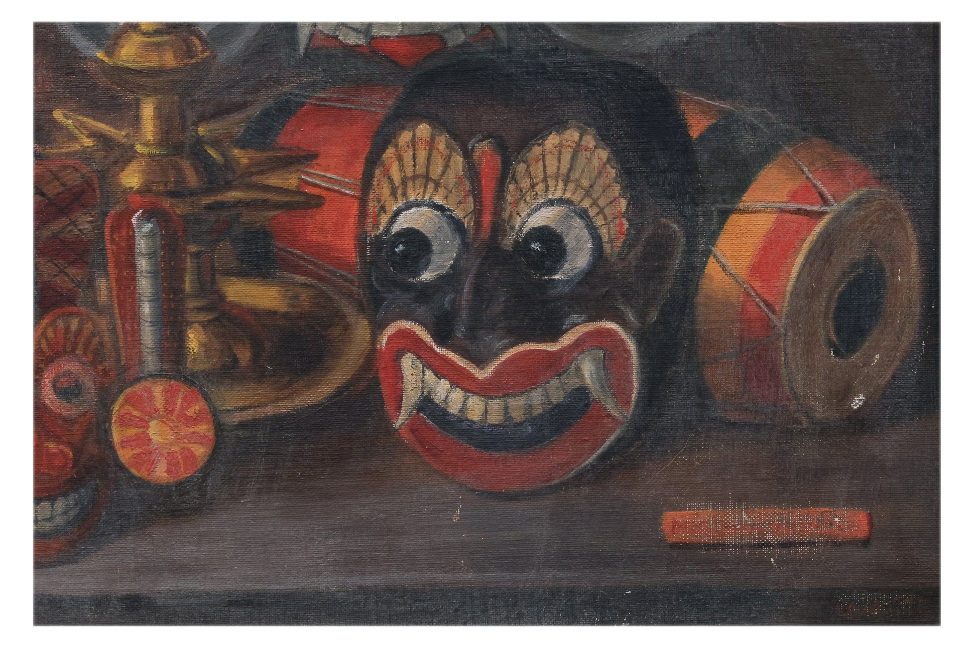 UNATTRIBUTED (20TH CENTURY) - STILL LIFE OF MASKS