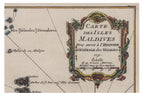 CARTE DES ISLES MALDIVES, JACQUES-NICHOLAS BELLIN, 1746-1780