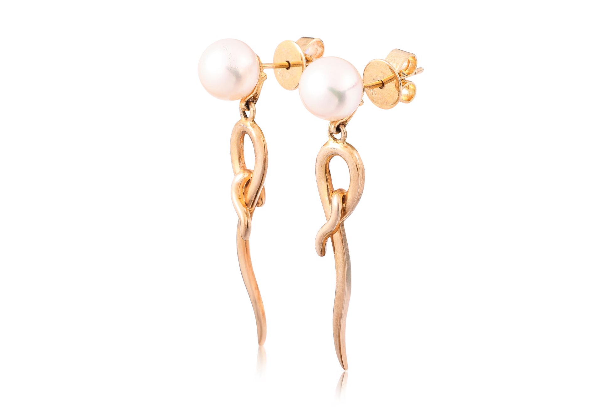 A PAIR OF AKOYA CULTURED PEARL DROP EARRINGS