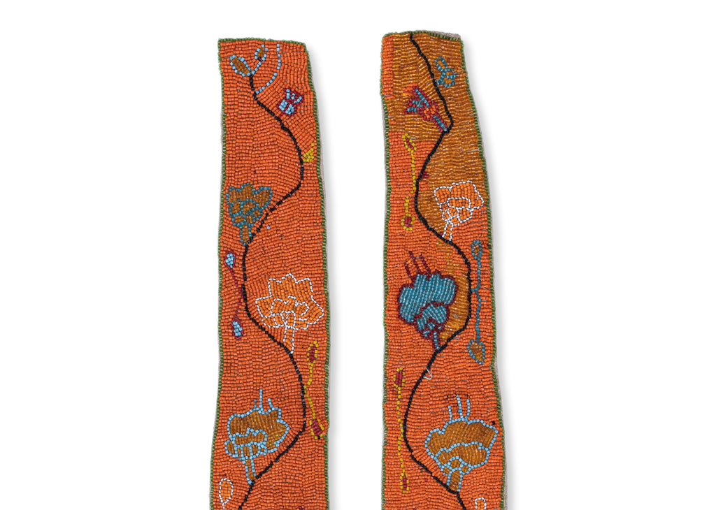 A PAIR OF BEADWORK WEDDING BED HANGINGS