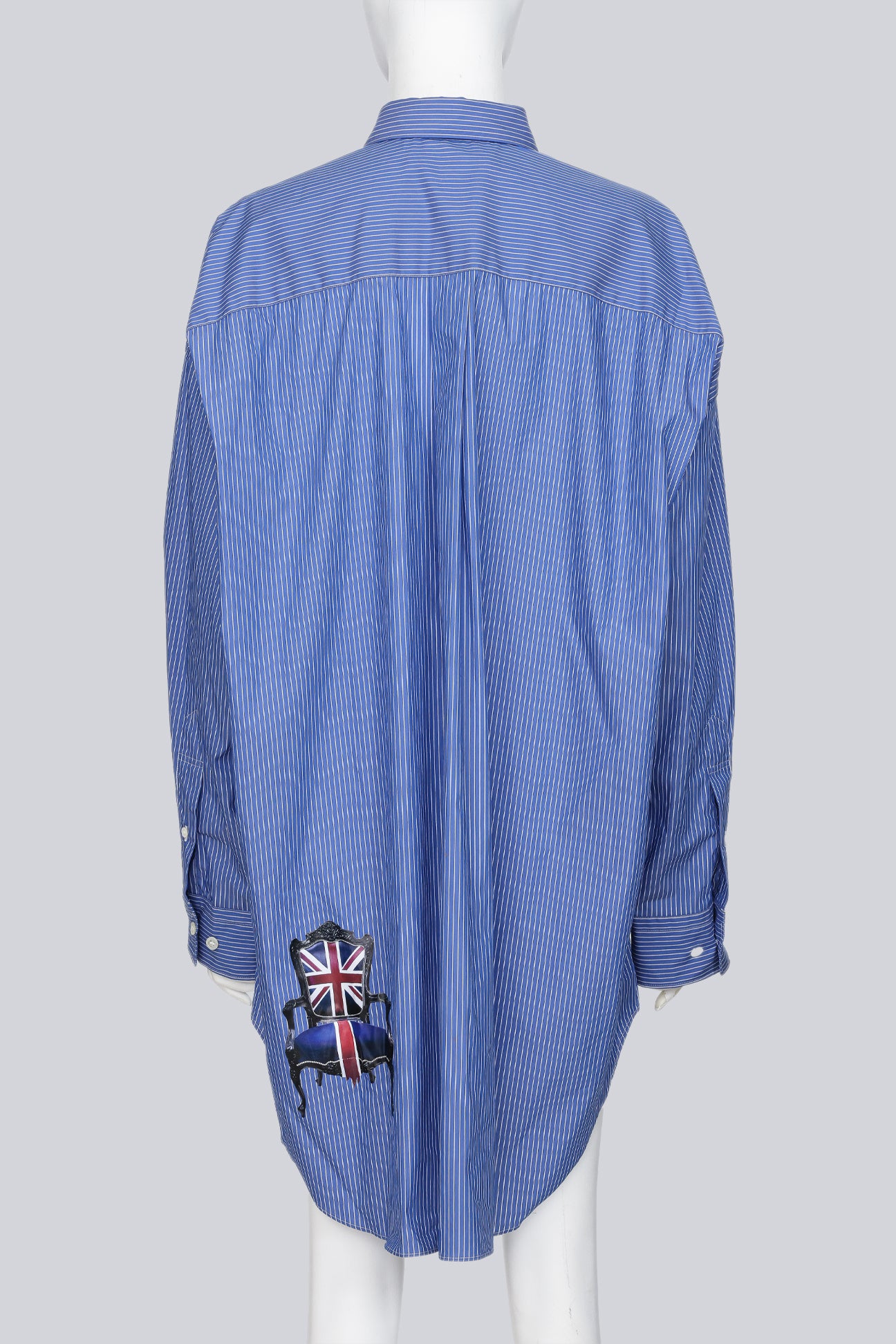 JUNYA WATANABE COMME DES GARÇONS - A 2017 BLUE AND WHITE STRIPED OVERSIZED SHIRT