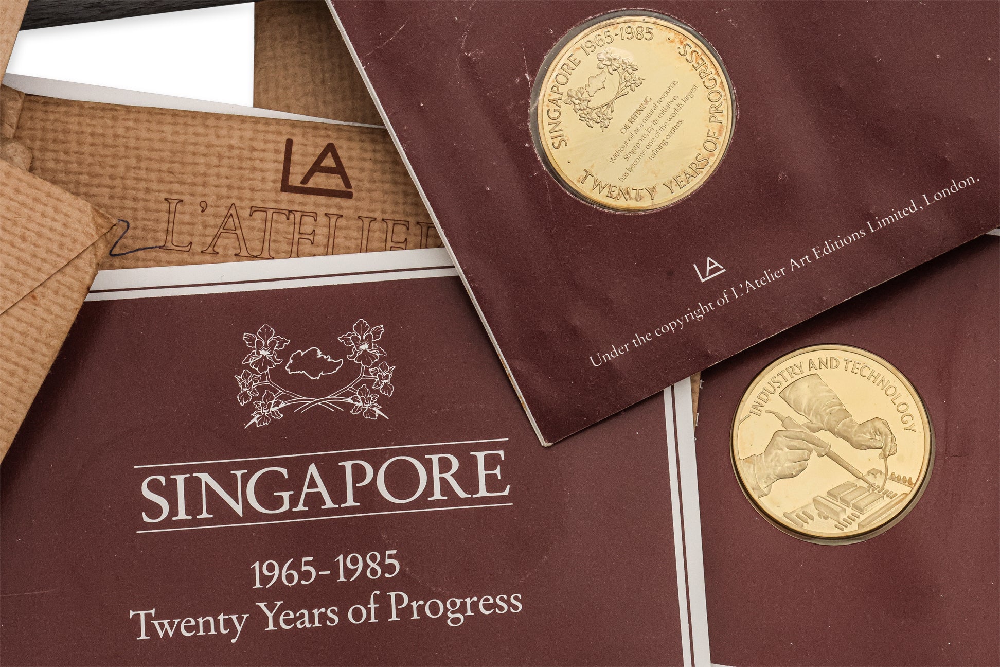 SINGAPORE, TWENTY YEARS OF PROGRESS 1965-1985 PROOF SILVER SET