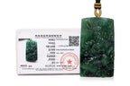 A SPINACH AND GREEN JADEITE DRAGON PLAQUE