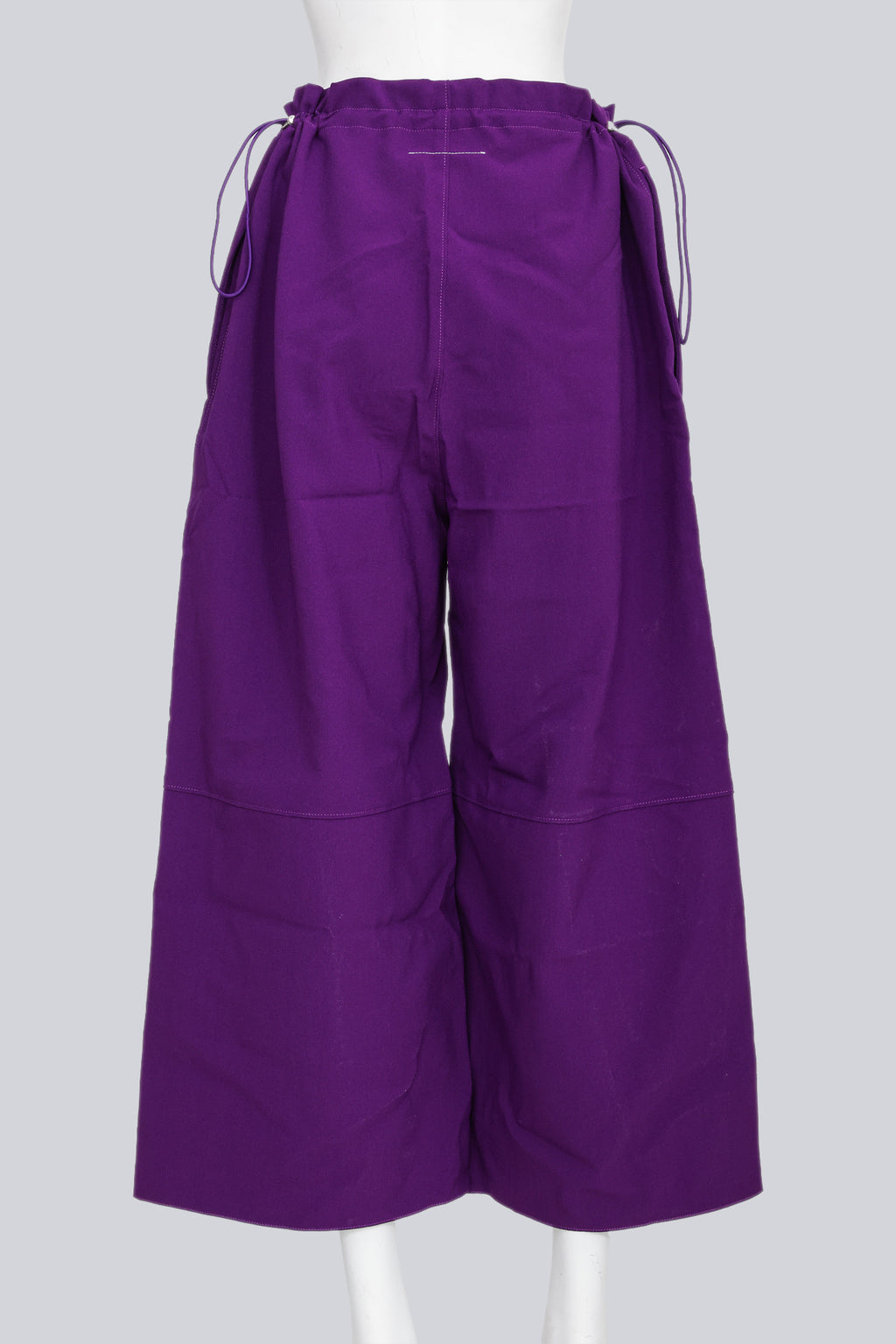 MAISON MARGIELA MM6 - A PAIR OF 2017 PURPLE CULOTTES WITH ADJUSTABLE DRAWSTRING WAIST CHORD