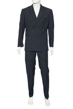 OXFORD TAILOR - A NAVY PINSTRIPE DOUBLE-BREASTED SUIT (2 PCE)