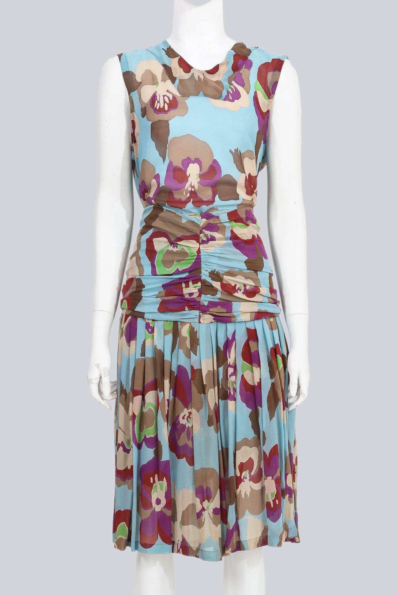 DRIES VAN NOTEN - A FLORAL PRINTED SILK ENSEMBLE