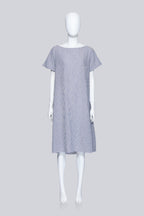 LOEWE - A WHITE AND BLUE STRIPED SHIFT DRESS