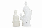 TWO BLANC DE CHINE PORCELAIN FIGURES OF GUANYIN