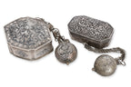 TWO SILVER 'CHELPA' SIREH & LIME BOXES