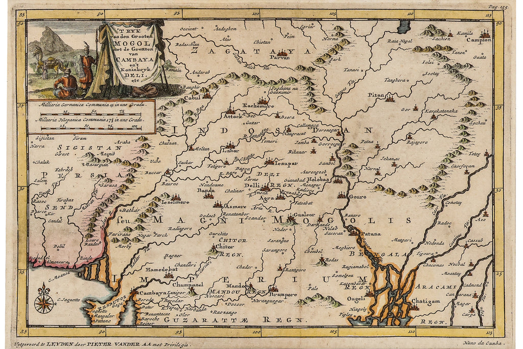 TWO HAND-COLOURED COPPER ENGRAVED MAPS, PETER VAN DER AA, 1707