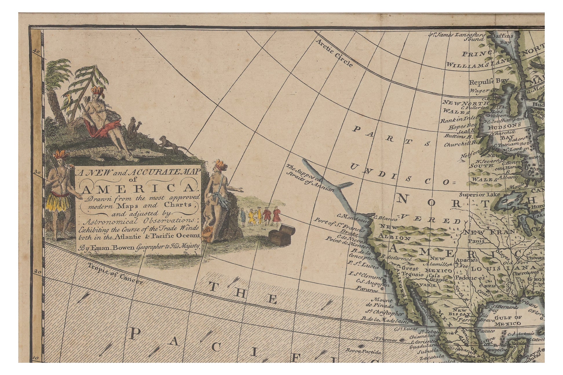 A NEW AND ACCURATE MAP OF AMERICA... EMANUEL BOWEN, 1744-1764