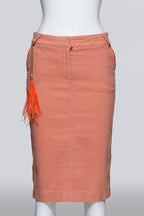 ROBERTO CAVALLI - A COTTON SALMON MIDI SKIRT
