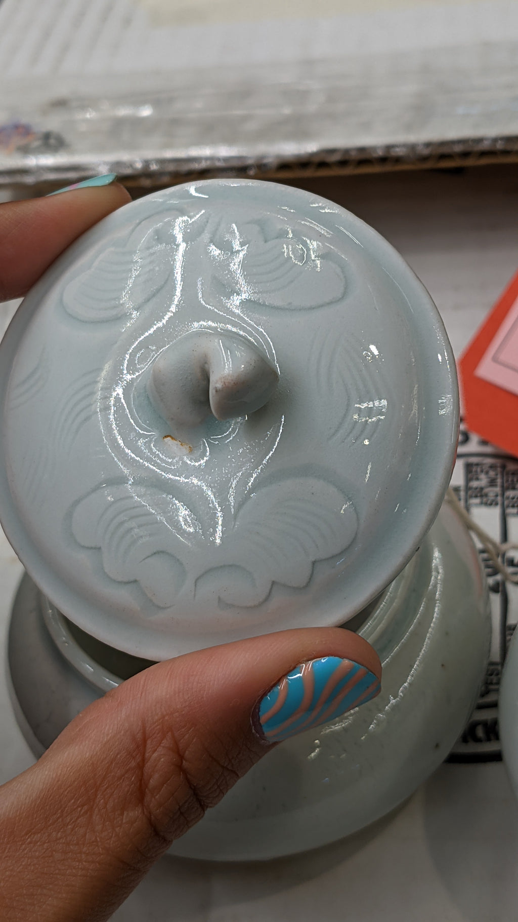 TWO QINGBAI GLAZED POTS AND COVERS