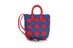 BOTTEGA VENETA – A RED AND BLUE NAPPA INTRECCIATO KEY HOLDER