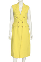 3.1 PHILLIP LIM - A 'CITRINE' YELLOW LONG VEST WITH SCULPTED WAIST