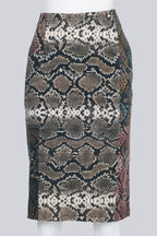 PREEN - A MULTI PANEL SNAKESKIN PRINT PENCIL SKIRT
