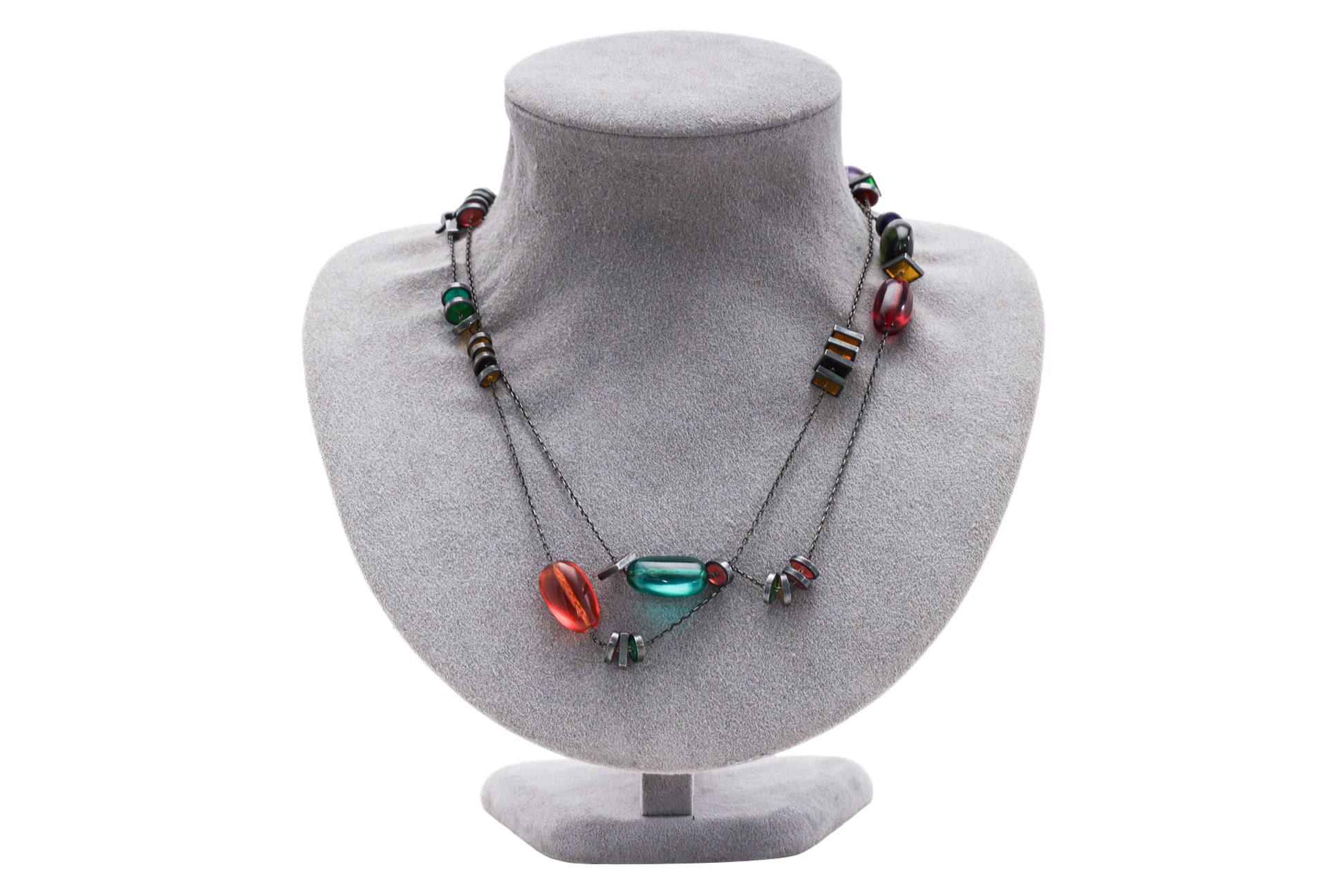 BOTTEGA VENETA - COLOURED GLASS BEADED NECKLACE AND EARRING SET
