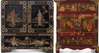 TWO CHINESE LACQUER JEWELLERY BOXES