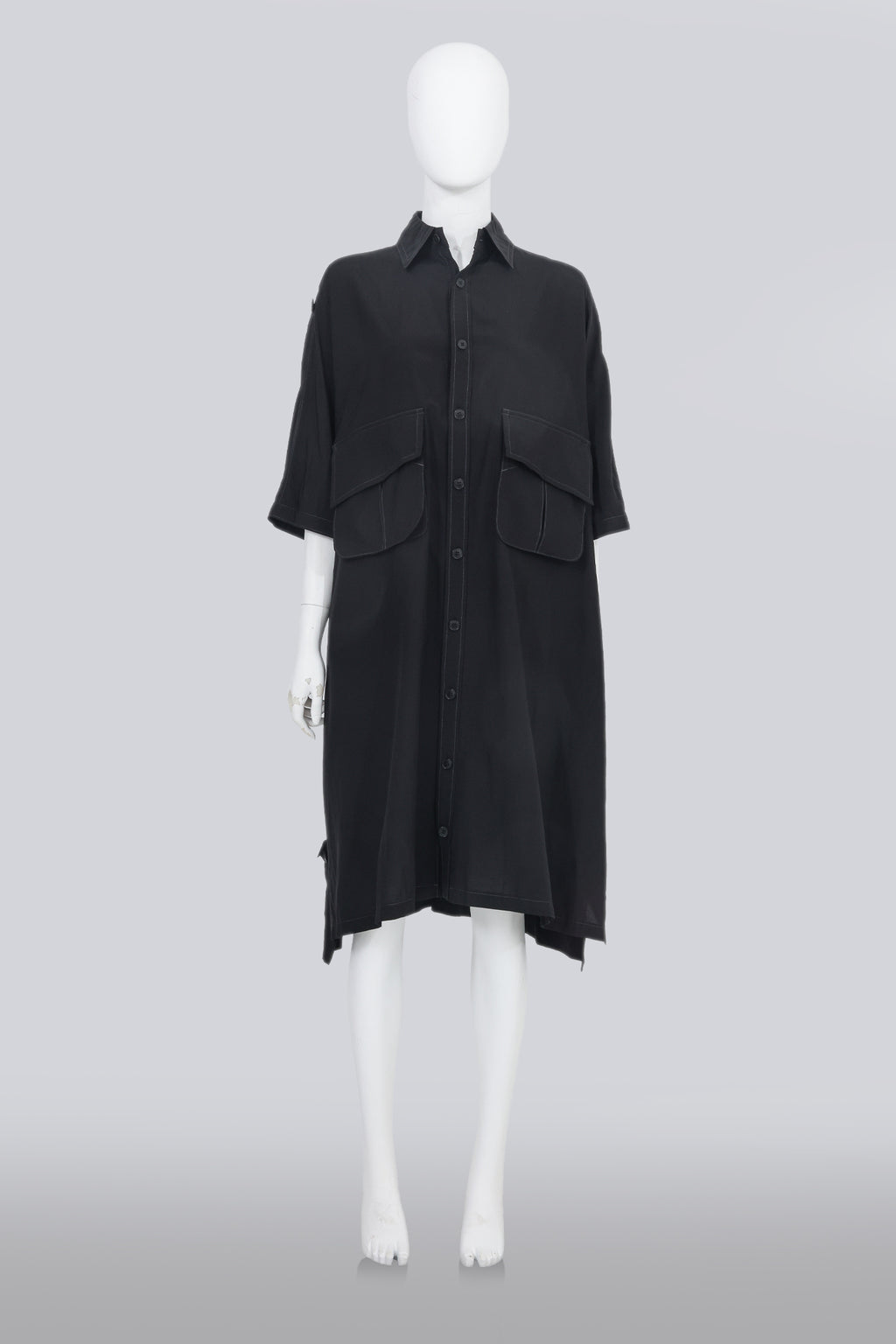 Y'S - A BLACK UTILITY DRESS