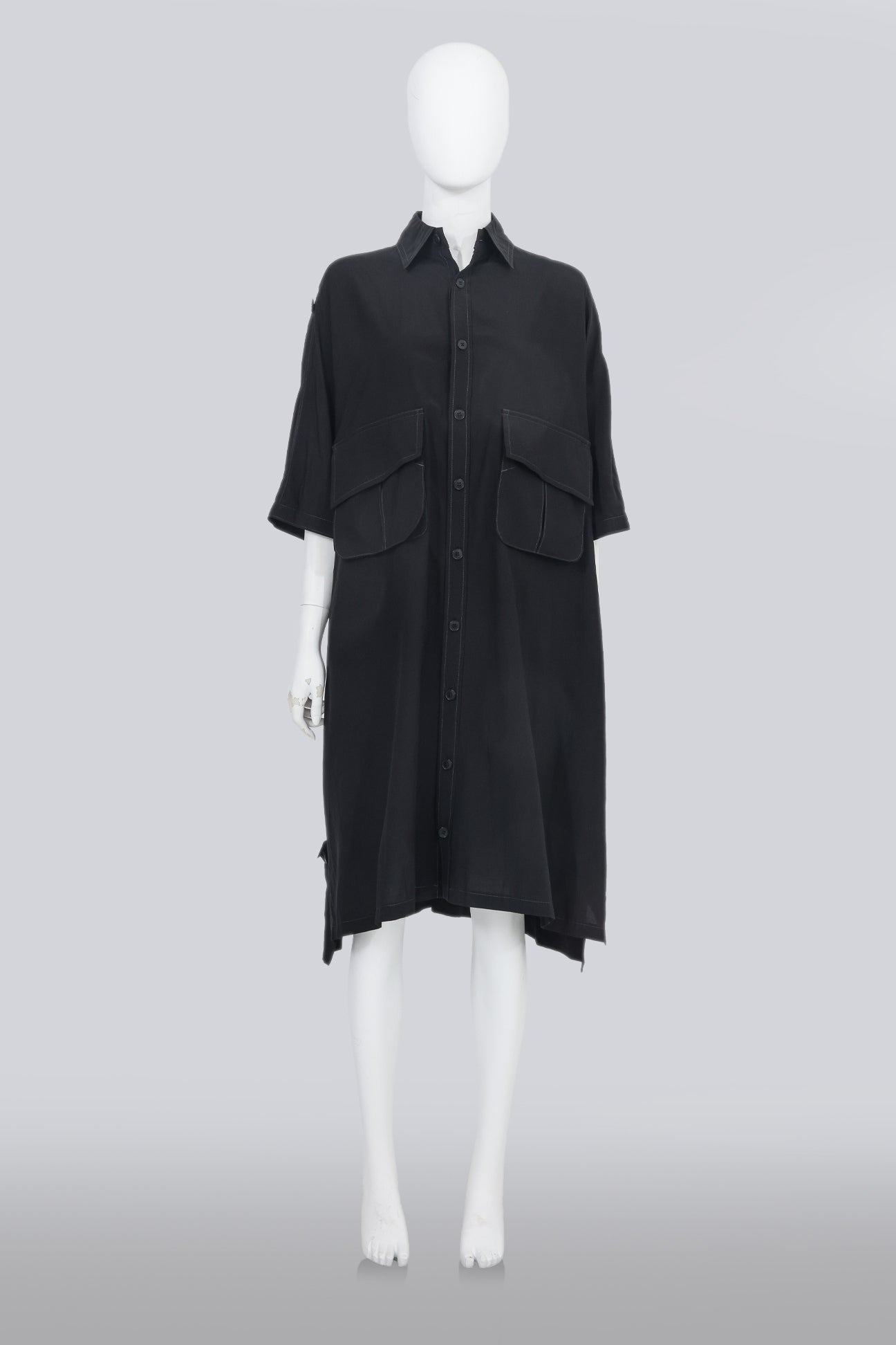 Y'S - A BLACK UTILITY DRESS