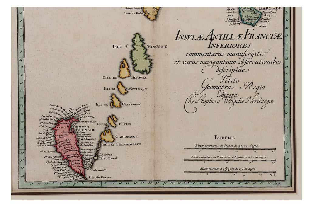 INSULAE ANTILLAE FRANCIAE SUPERIORES & INFERIORES, CHRISTOPHER WEIGEL, C. 1718