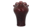 A FLAMBE VASE WITH ELEPHANT LUGS
