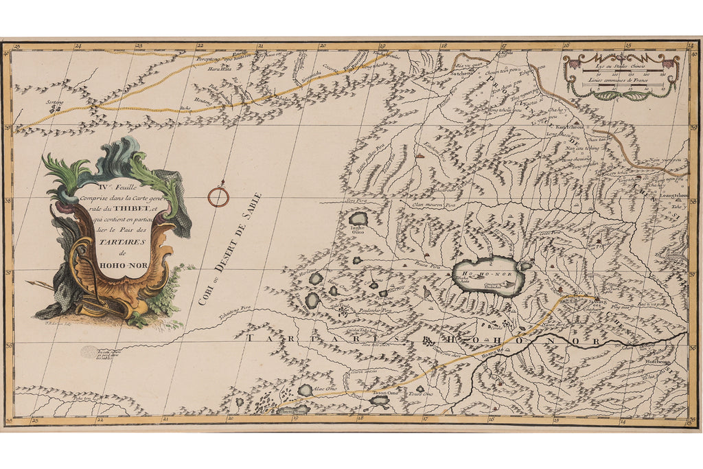 TWO EARLY HAND-COLOURED AND ENGRAVED MAPS OF TIBET, JEAN B. B. D'ANVILLE, 1737