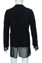 COMME DES GARÇONS HOMME PLUS - A BLACK TAILORED BLAZER WITH SHEER PANELS