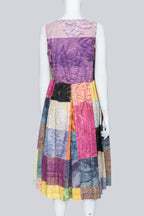 COMME DES GARÇONS TRICOT - A 2014 MULTICOLOURED PATCHWORK SLEEVELESS DRESS
