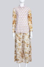 COMME DES GARCONS TRICOT - A 2018 FLORAL PINK AND ORANGE VELVETY SET