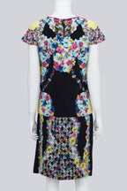 ERDEM - A BLACK AND NEON SILK FLORAL SET