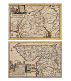 TWO HAND-COLOURED COPPER ENGRAVED MAPS, PETER VAN DER AA, 1707