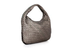 BOTTEGA VENETA – A TWO-TONE METALLIC INTRECCIATO LEATHER HOBO BAG