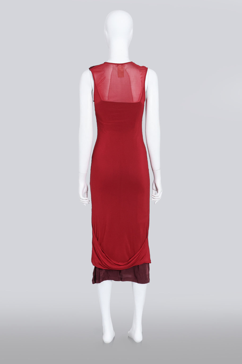 DRIES VAN NOTEN - RED EMBROIDERED DRESS WITH SLIP