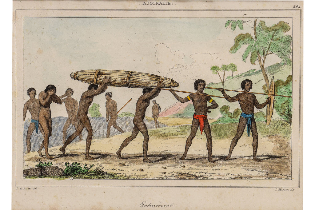 SIX HAND-COLOURED ETHNOGRAPHIC ENGRAVINGS OF INDIGENOUS AUSTRALIANS, M. G. L. DOMENY DE RIENZY, 1836