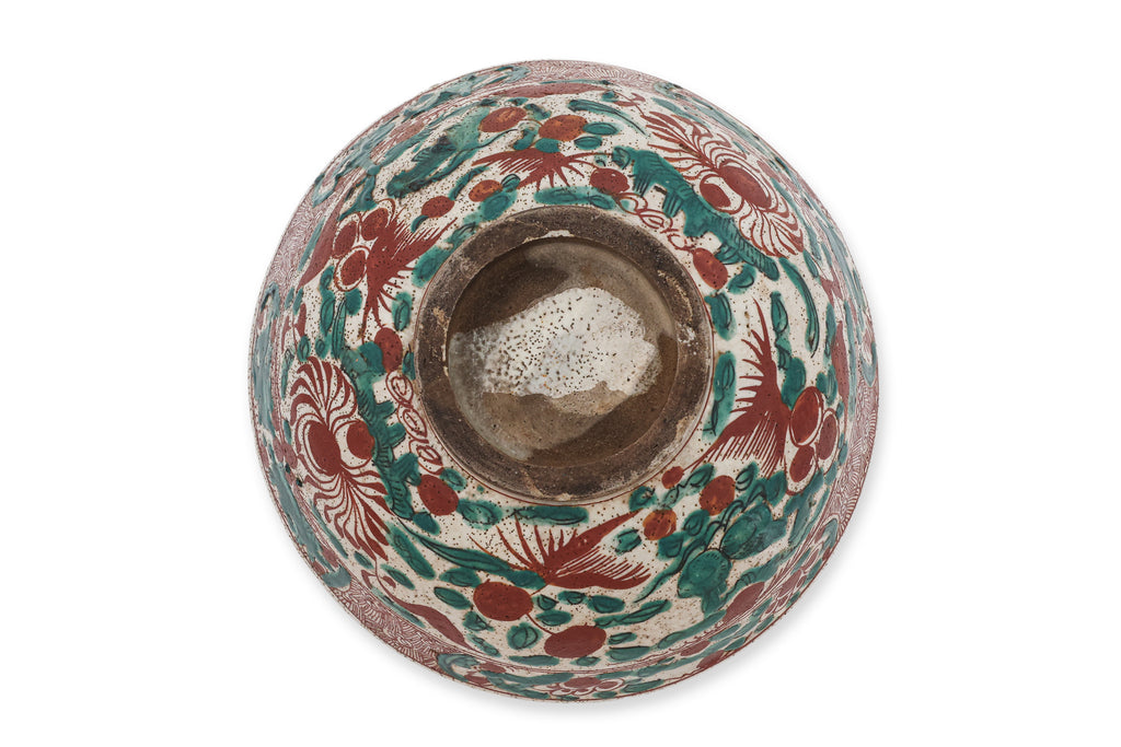 A POLYCHROME ENAMELLED BOWL