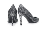 SAINT LAURENT - A PAIR OF SNAKE SKIN PRINT HEELS