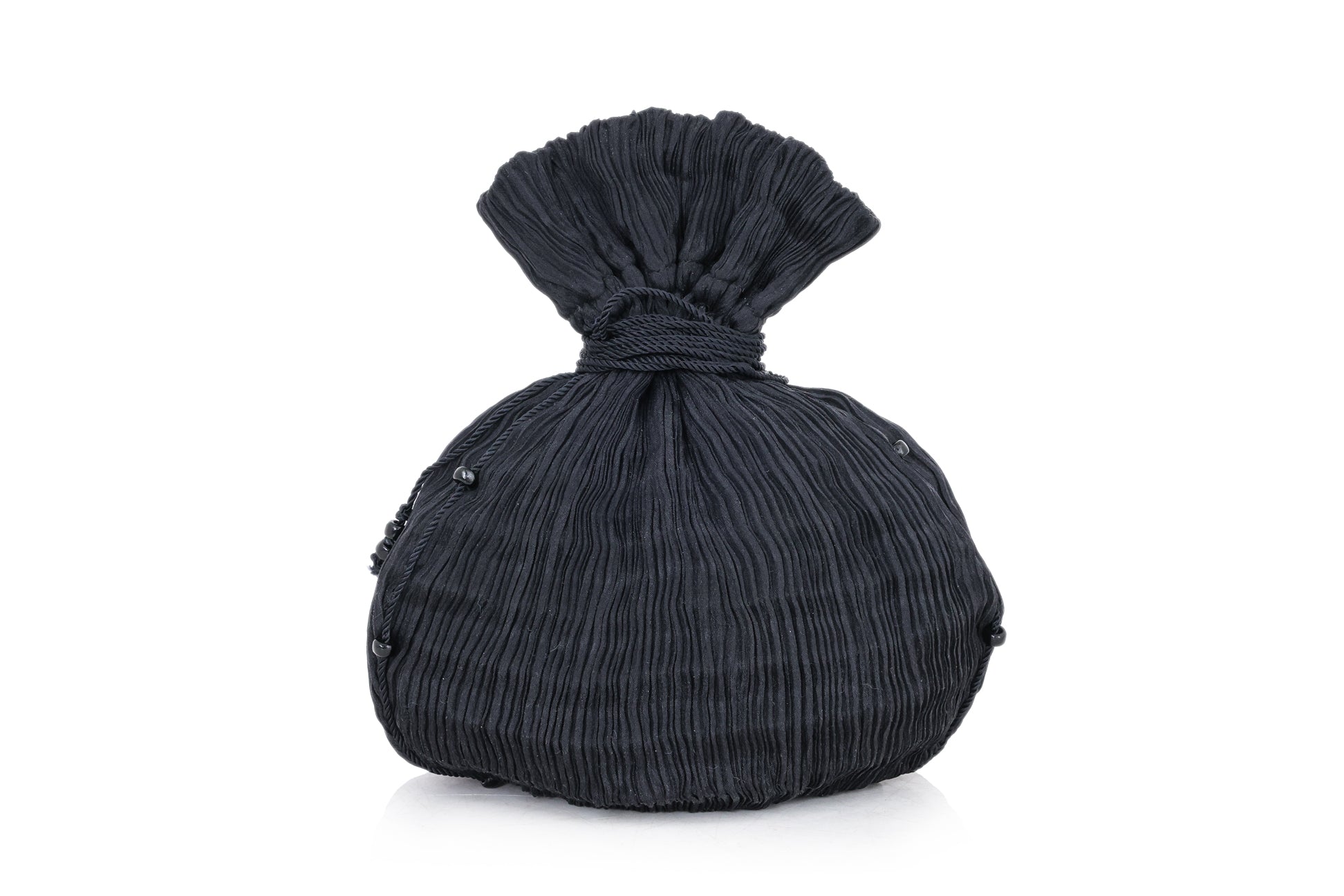 FORTUNY - A BLACK PLEATED 'ANTHEA' BAG