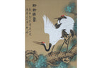 A CHINESE SCHOOL SILK PAINTING OF CRANES