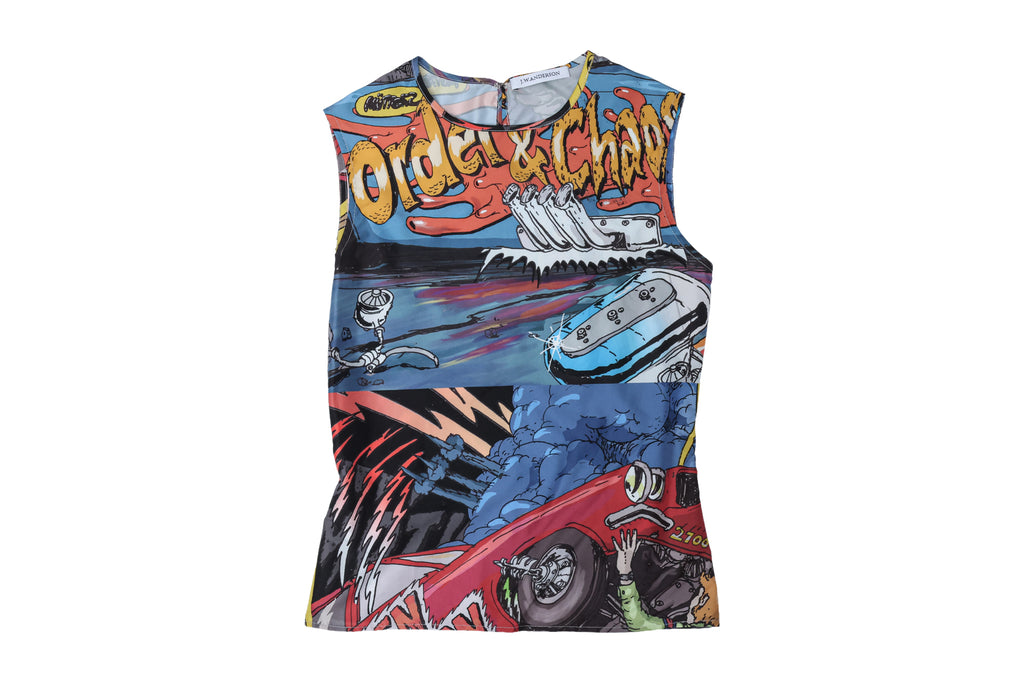 J.W. ANDERSON - A GRAPHIC PRINT SLEEVELESS TOP