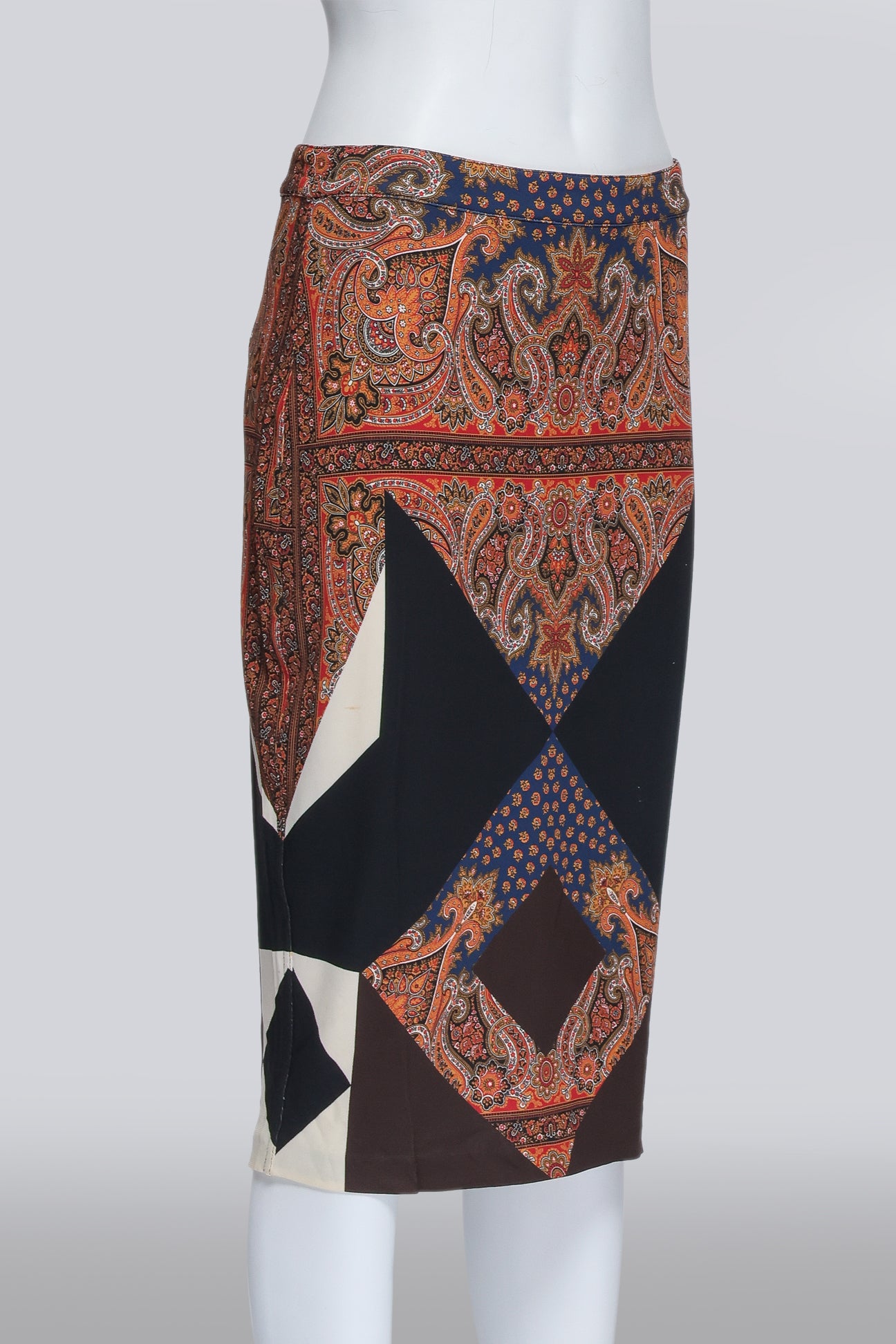 GIVENCHY - A GEOMETRIC PAISLEY PRINT SKIRT