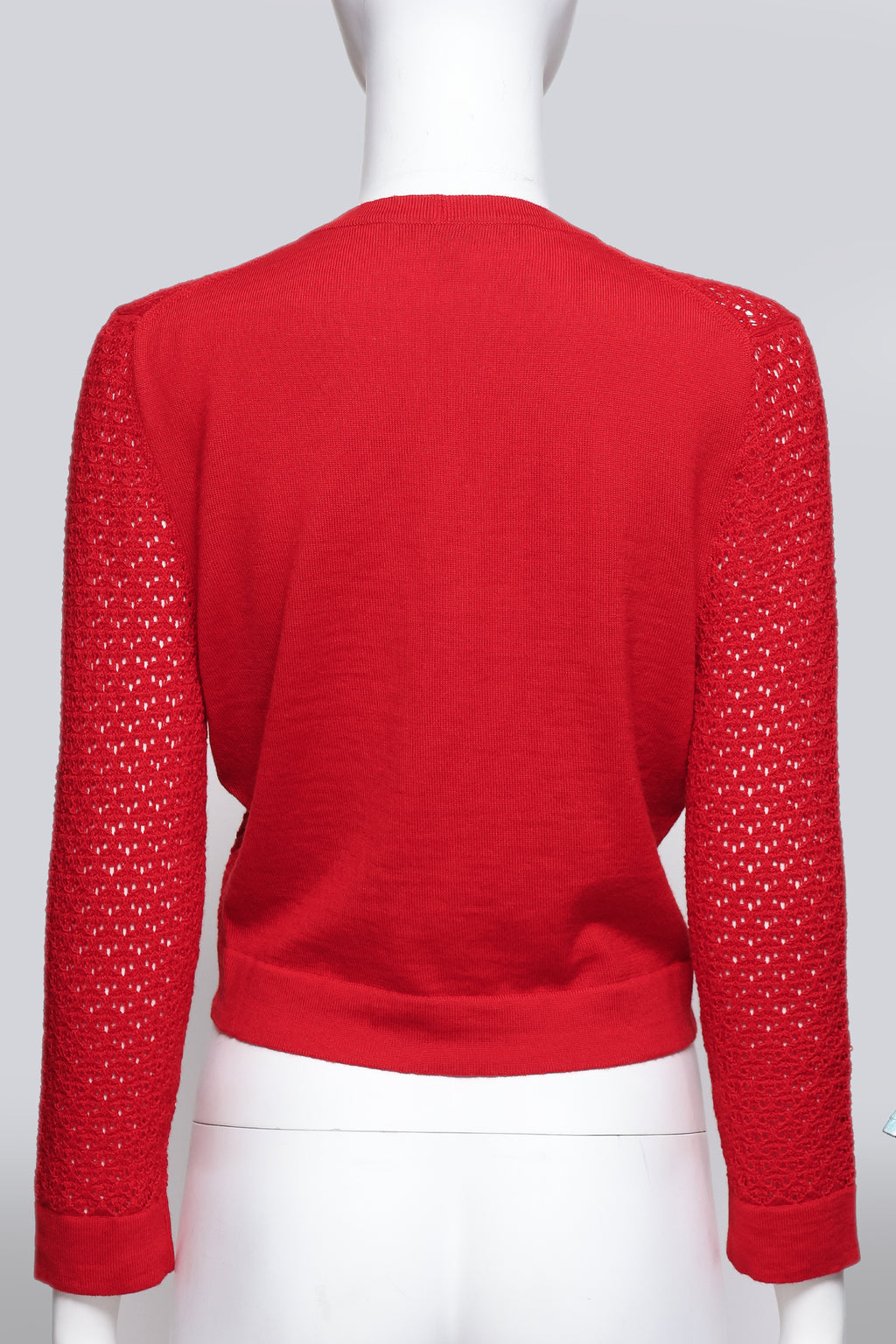 CAROLINA HERRERA - A RED KNIT CARDIGAN