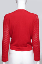 CAROLINA HERRERA - A RED KNIT CARDIGAN