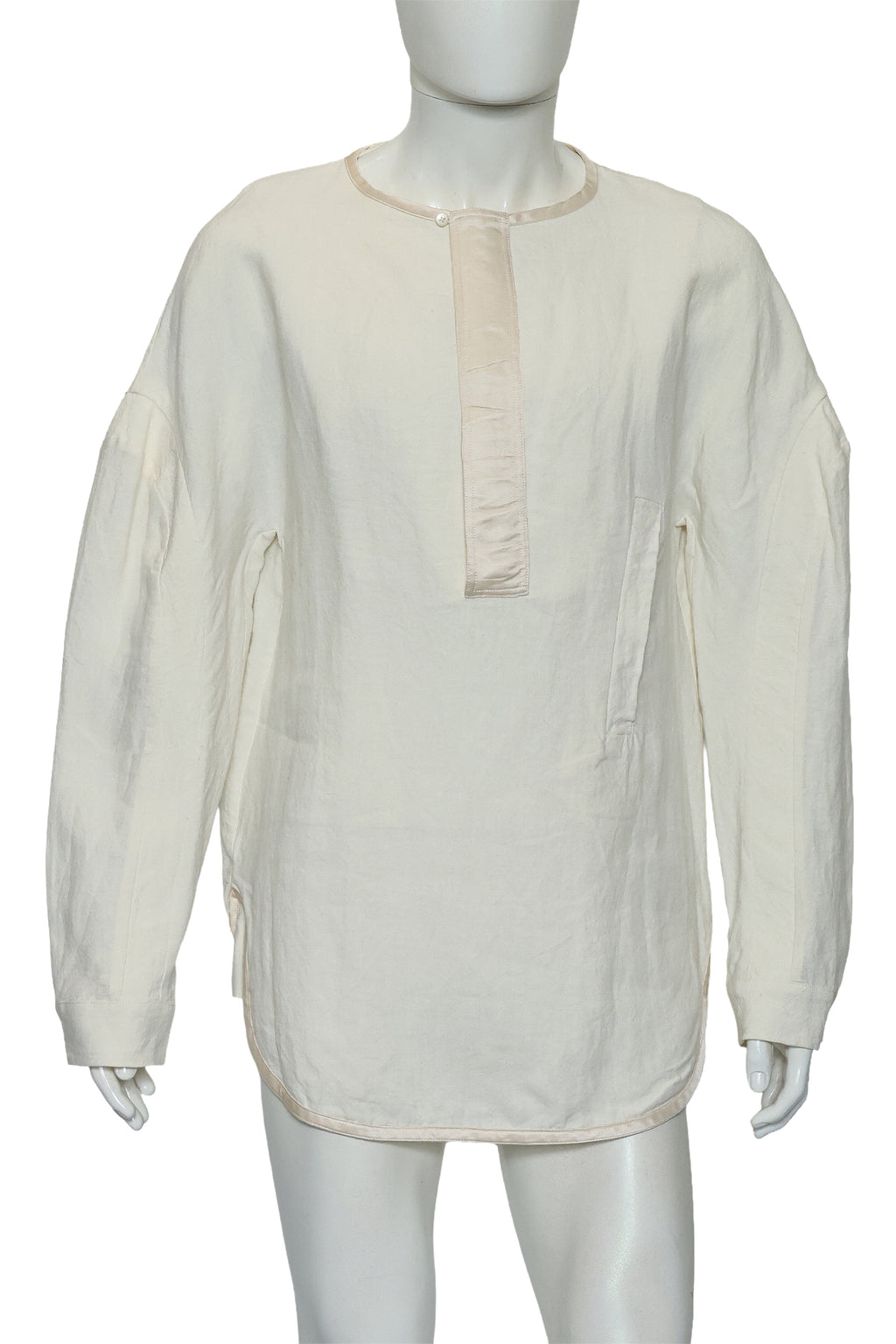 J.W. ANDERSON - A CREAM LINEN AND SILK SHIRT