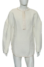 J.W. ANDERSON - A CREAM LINEN AND SILK SHIRT