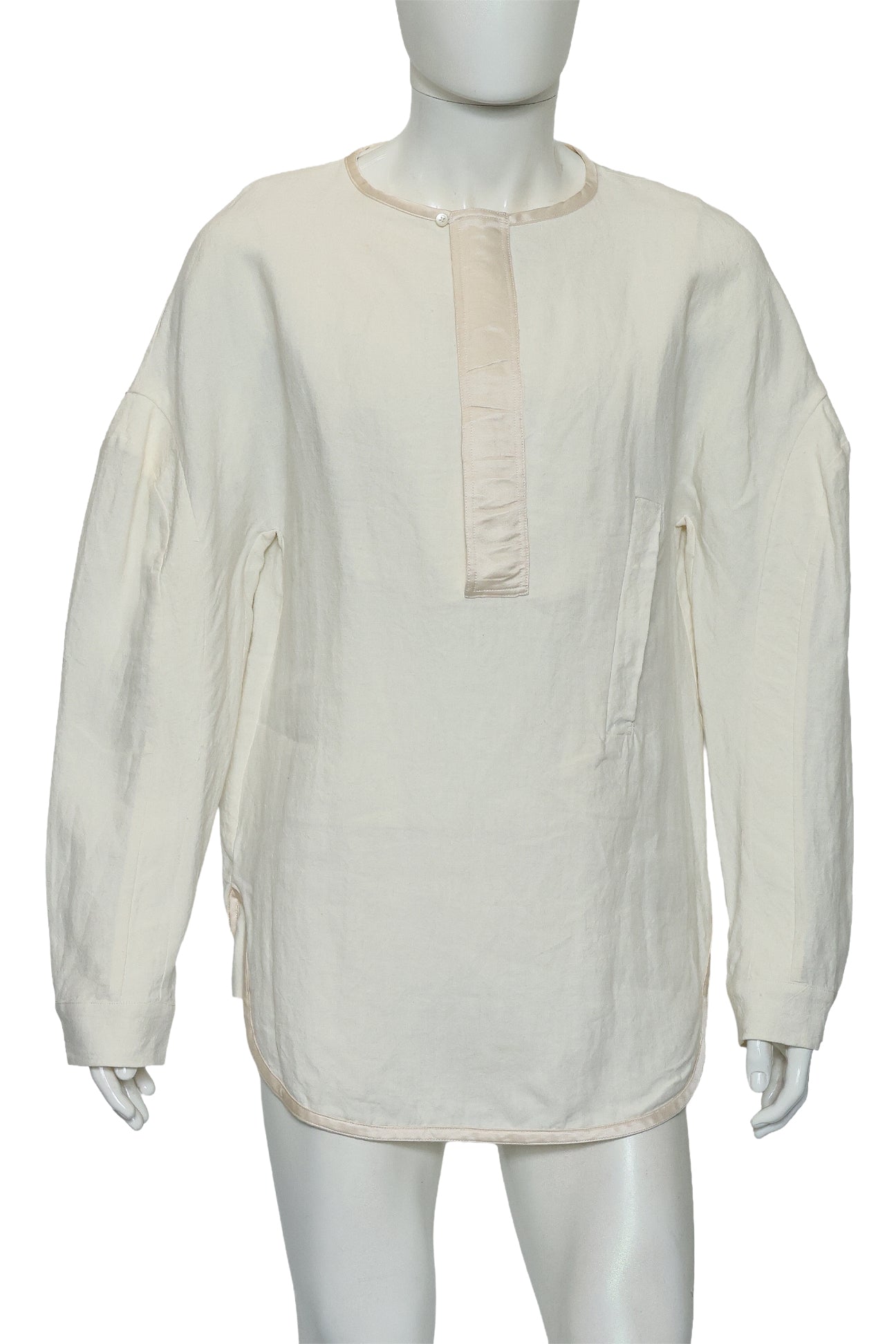 J.W. ANDERSON - A CREAM LINEN AND SILK SHIRT