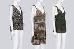JUNYA WATANABE COMME DES GARCONS - A GROUP OF THREE OLIVE AND CAMO PRINT CAMISOLES